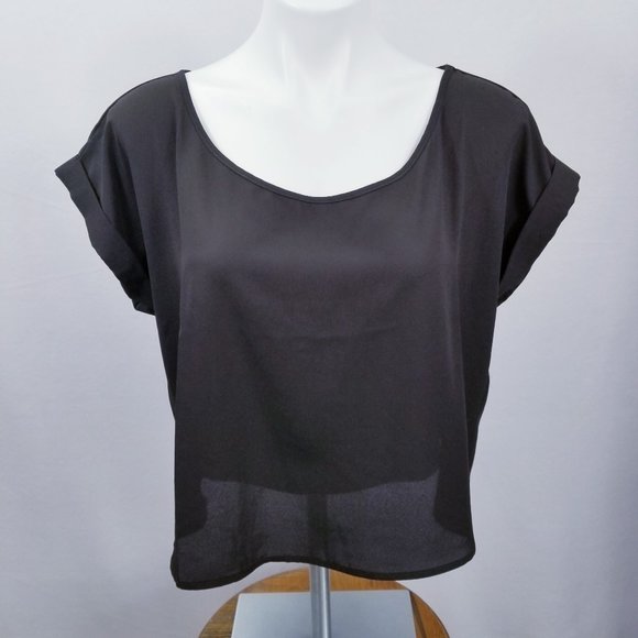 Wet Seal Tops - Wet Seal Charcoal Tulip Back Charcoal Top - XL-NWT